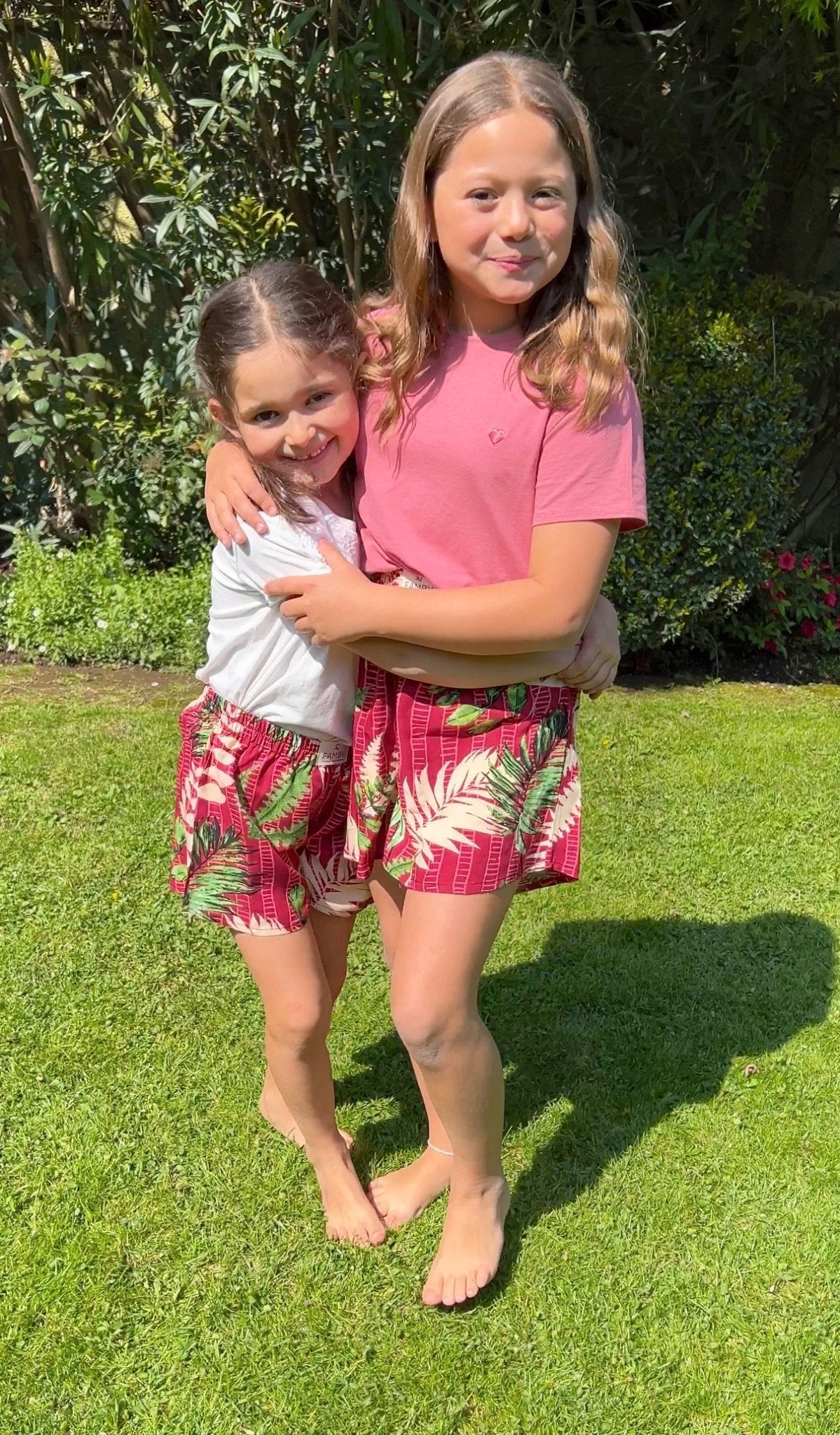 Conjunto mamá e hija short hojas tropicales - fambypj