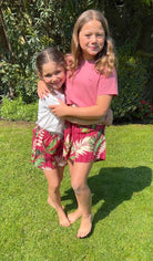 Conjunto mamá e hija short hojas tropicales - fambypj