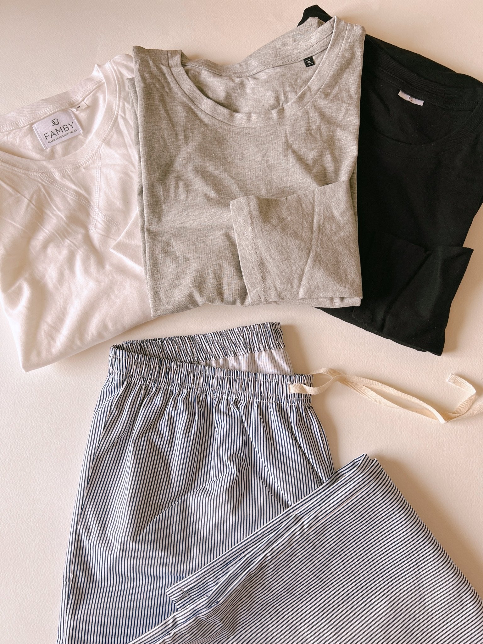 Lanzamiento Día del Papá, Pijama Hombre Pantalón y Polera de Algodón - fambypj