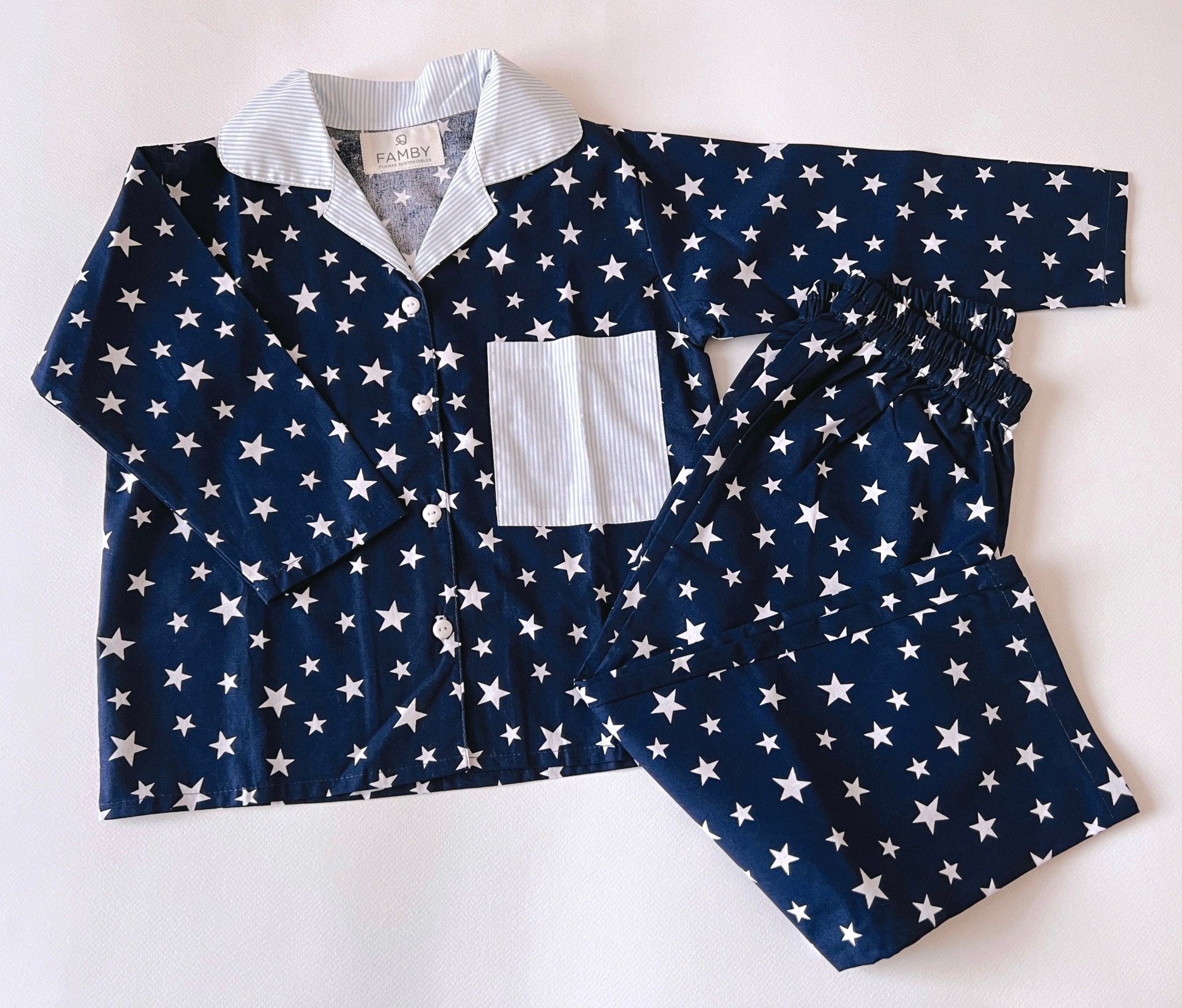Pijama Estrellas fondo Azul - fambypj