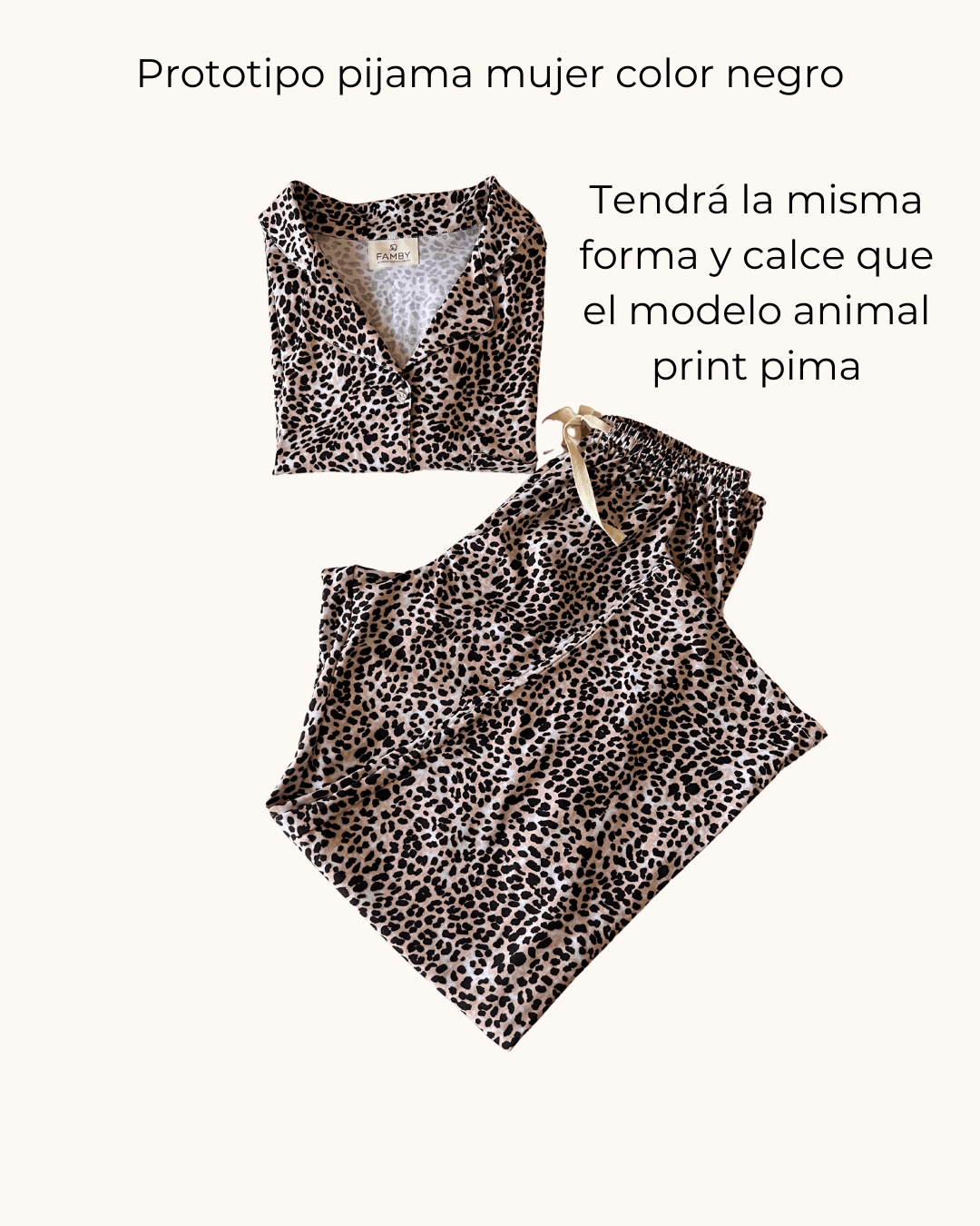 Preventa Pijama Mujer Pima Negro - fambypj