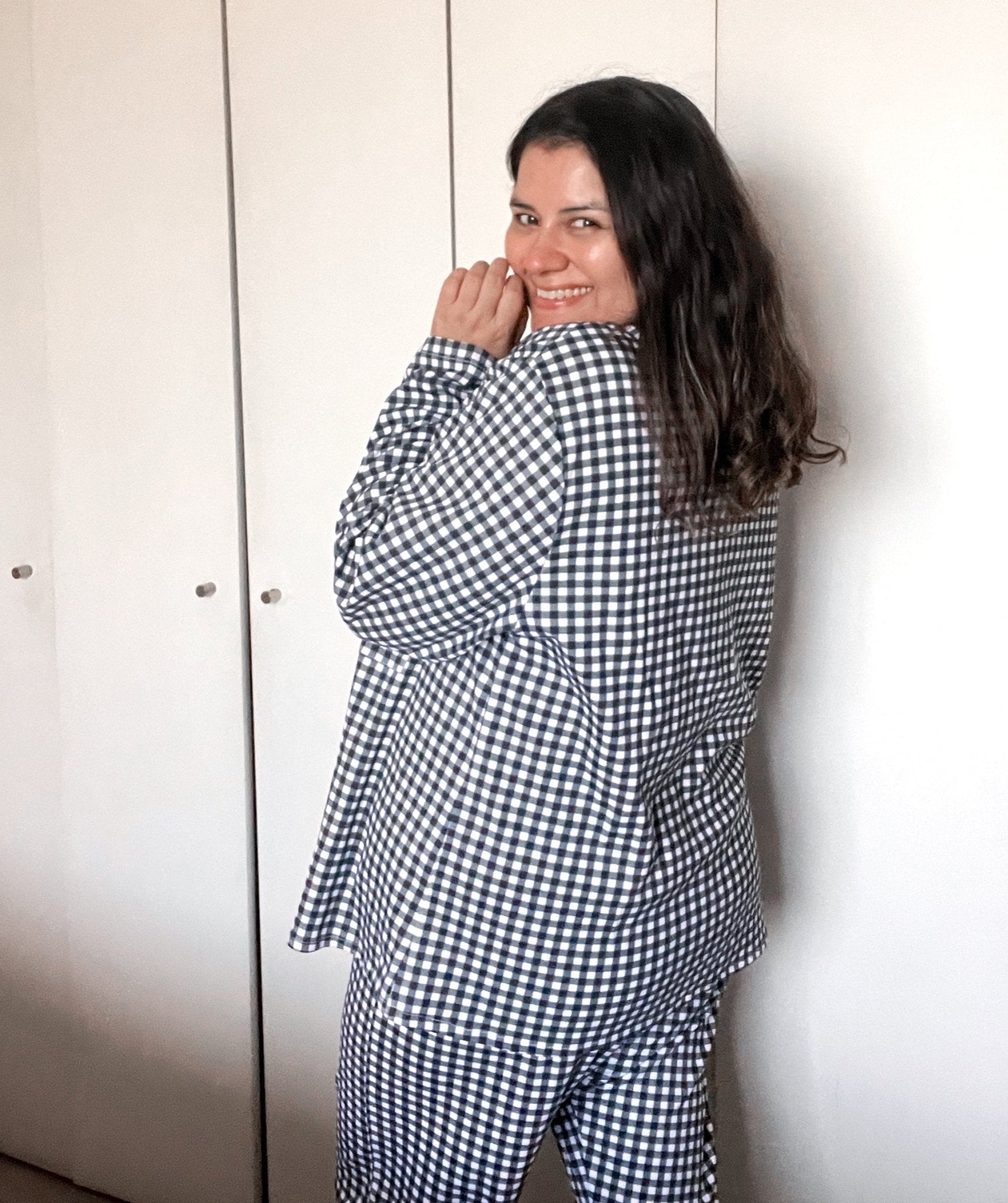 Preventa Pijama Mujer Pima Vichy Negro - fambypj