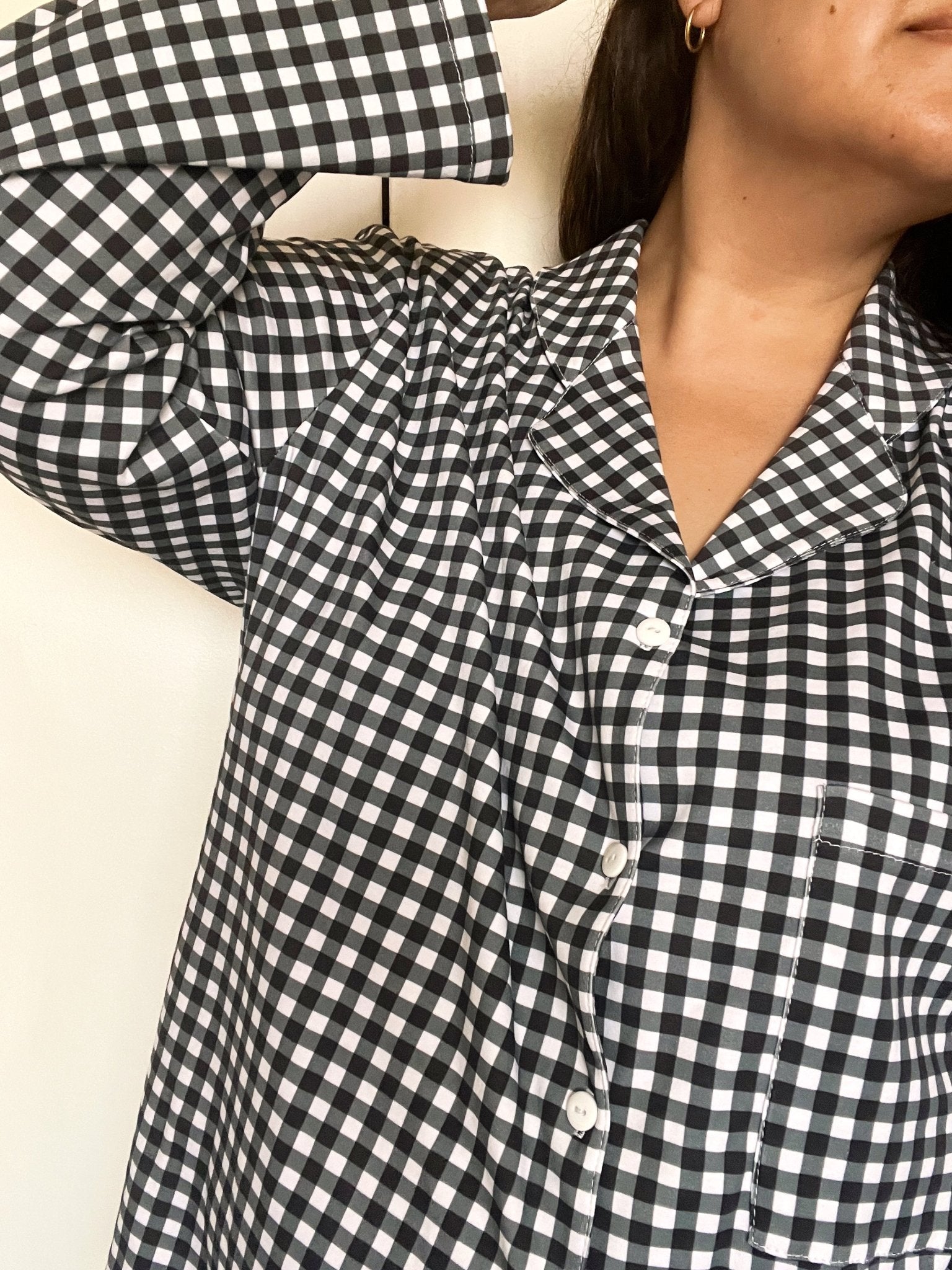 Preventa Pijama Mujer Pima Vichy Negro - fambypj