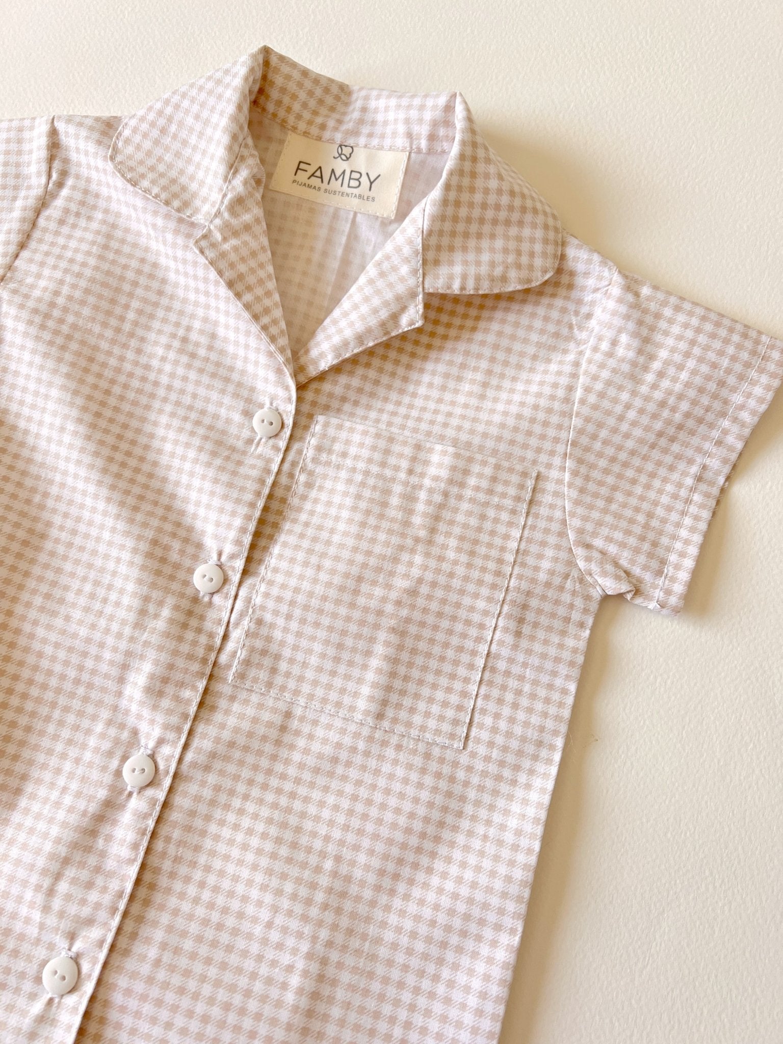 Pijama Escocés Beige - fambypj