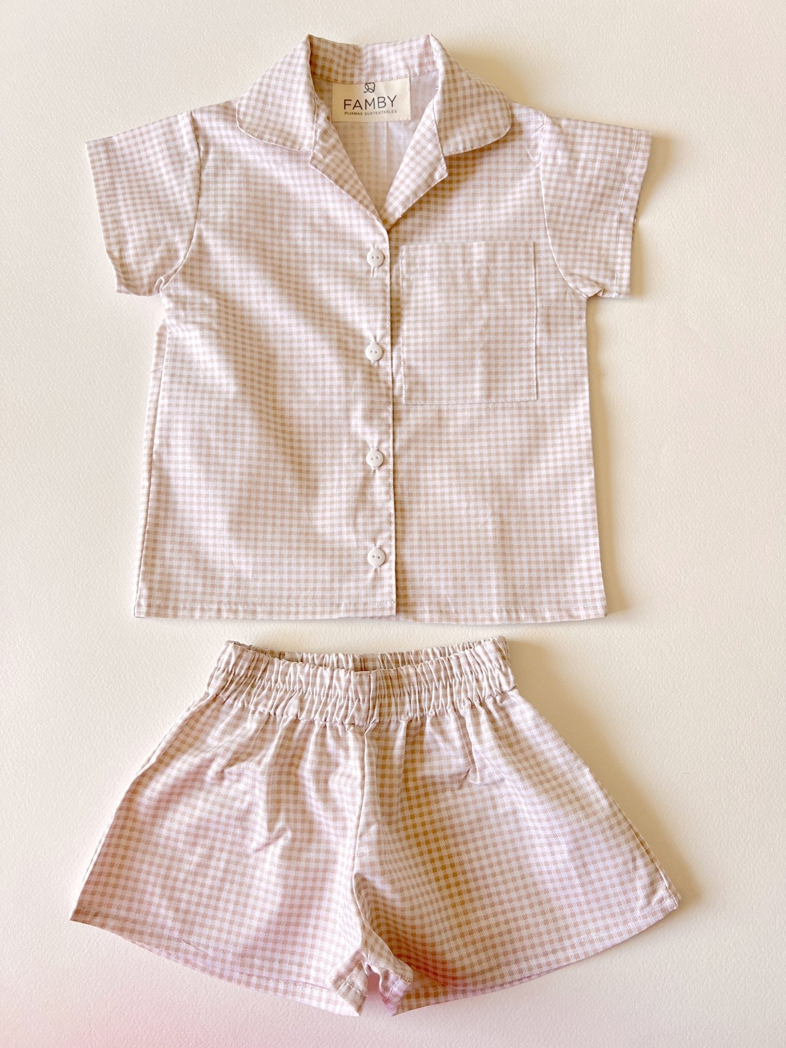 Pijama Escocés Beige - fambypj