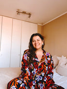 Pijama Viscosa Azul Marino con Flores - fambypj