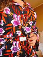 Pijama Viscosa Azul Marino con Flores - fambypj