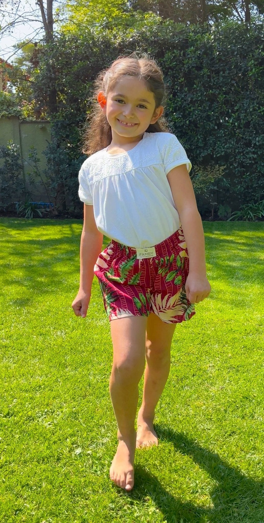 Short infantil Hojas tropicales - fambypj