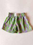 Short Viscosa infantil Animal Print verde y lila - fambypj